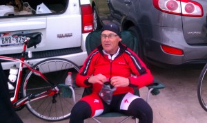 Don resting after the race